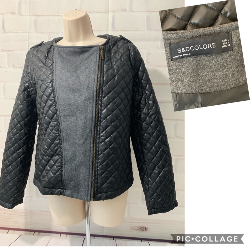 S&D Quilted Color Block MoTo Jacket